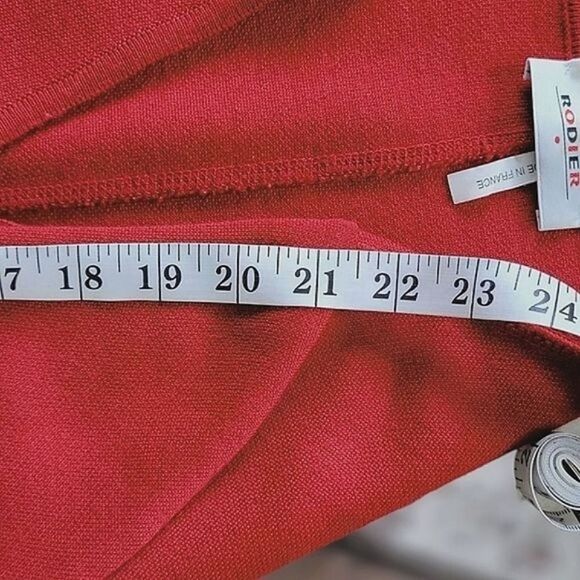 Vtg 90s Rodier cranberry wool-blend cardigan jacket - Picture 13 of 15